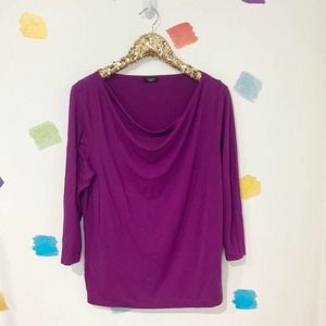 Talbots / Purple, 3/4 Length Sleeve Blouse, XL